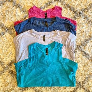 Bundle of 4 Workout Tops Running Shirt Tank Tee
